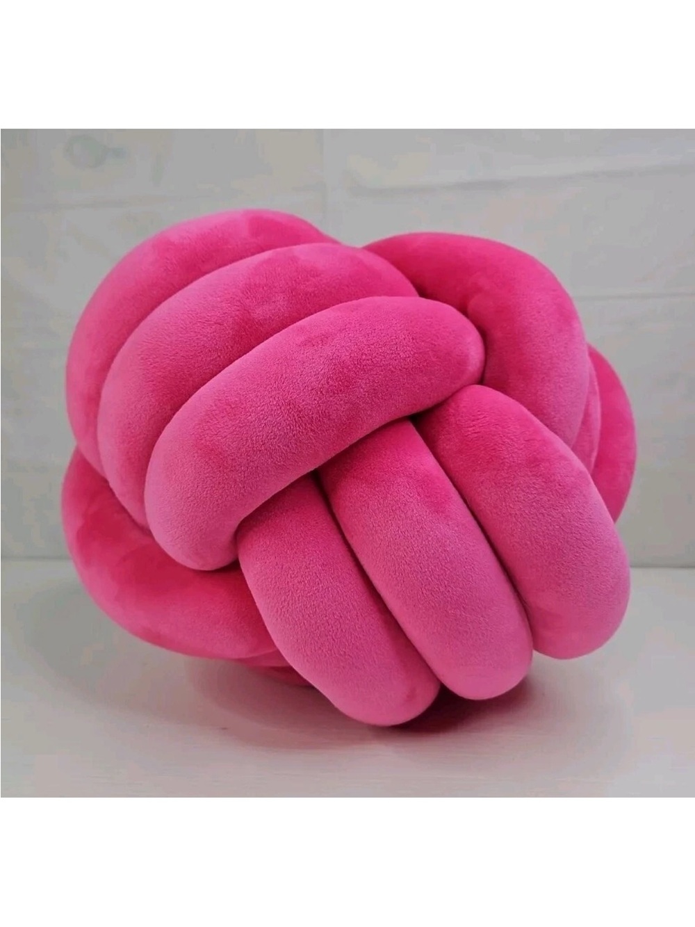 Plush Knot Throw Pillow - Hot Pink